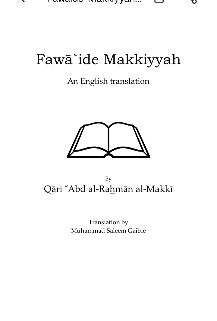 Fawaid E Makkiya English Cover
